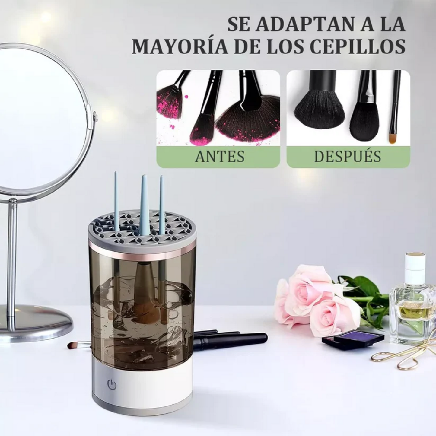 Limpiador Eléctrico Brochas Maquillaje